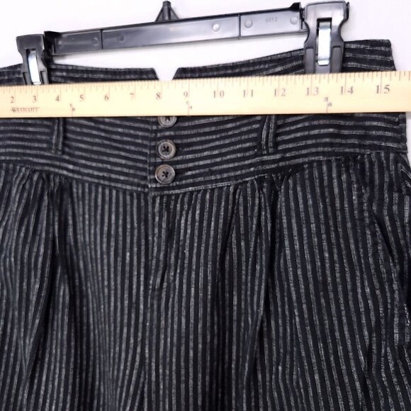 Sundance Amelia Linen Blend Pinstripe Black Trouser Pants Size 8 Pleated - Picture 9 of 16